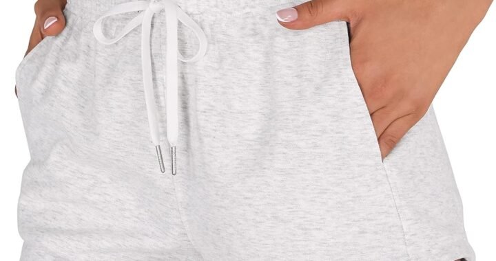 ODODOS Women’s Sweat Shorts with Pockets Cotton French Terry Drawstring Summer Workout Casual Lounge Shorts