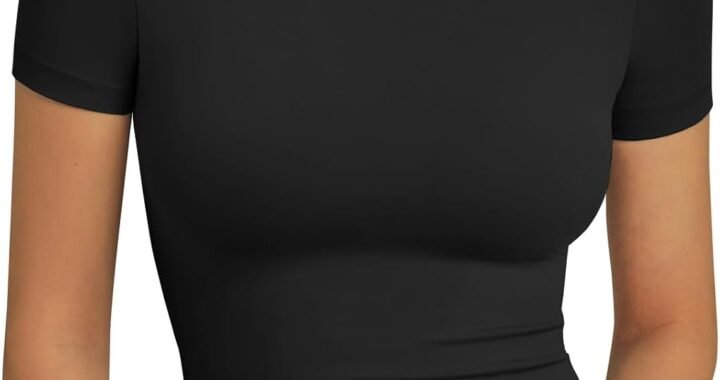 Trendy Queen Womens Basic T Shirts Summer Tops 2025 Short Sleeve Crop Tops Slim Fit Gym Workout Y2k Clothes
